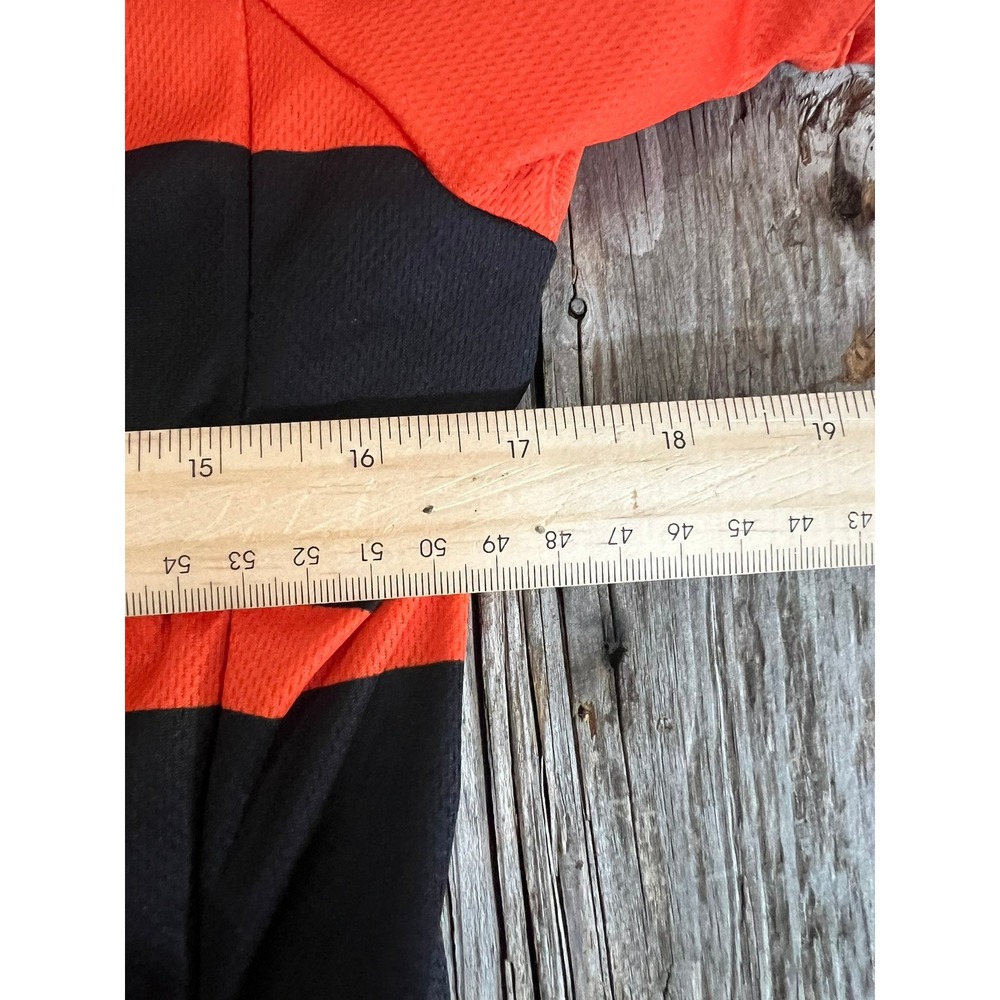 Twin Six Orange Black Striped Cycling Jersey Mens Medium Club Fit Full Zip USA - Picture 4 of 5